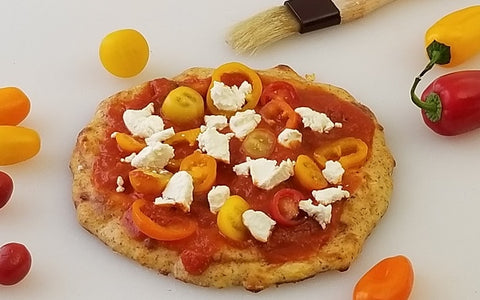 Image of pizza with toppings 
