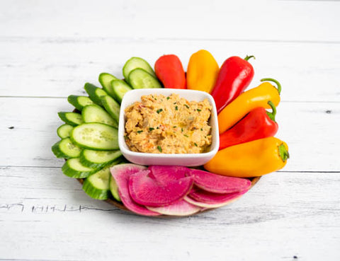 Image of hummus with veggies