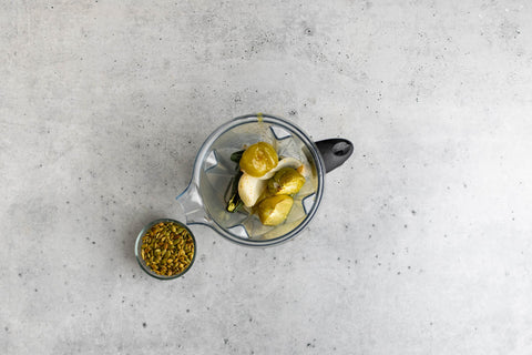 Image of vegetables in food processor bowl