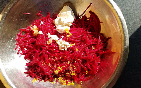 Image of shredded beets with grated lemon