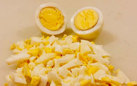 Image of diced hard boiled eggs