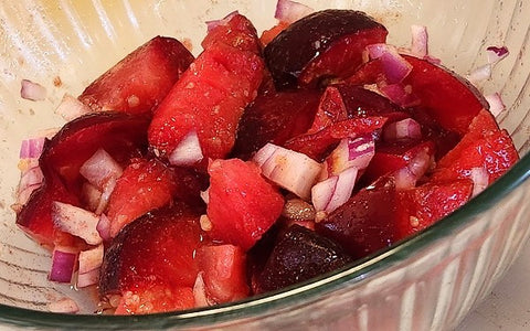Image of plums and onions