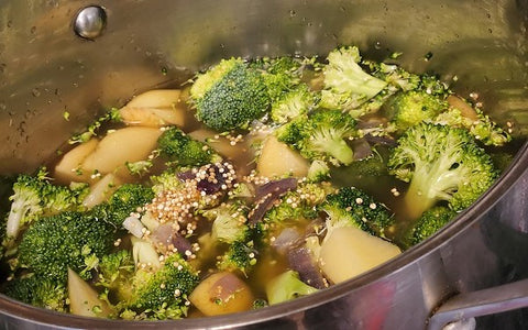 Image of simmering vegetable broth