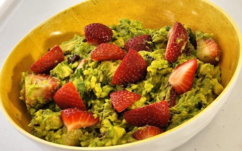 Image of served Guacamole with Strawberries