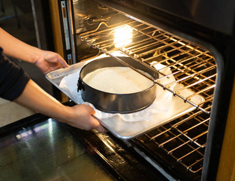 Image of baking the cheesecake