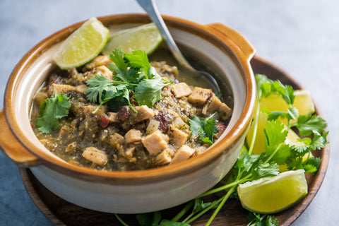 Image of served hatch chile verde with turkey