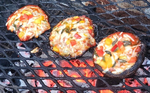 Image of grilled mini portobello pizzas