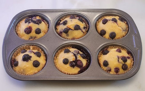 Image of baked blueberry-kumquat muffins