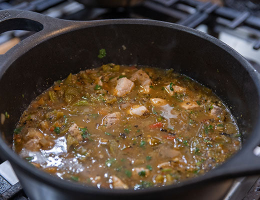 Image of Chile Verde Stew cookin in a pot