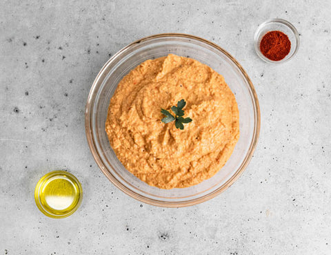 Image of Hummus with bell peppers