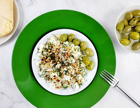 Image of Fava Bean Salad with Garlic Labneh and Almond Dukkah