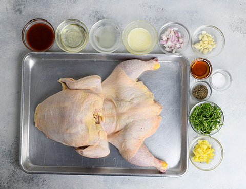 Image of frogged chicken in pan