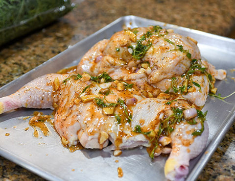 Image of chicken with marinade