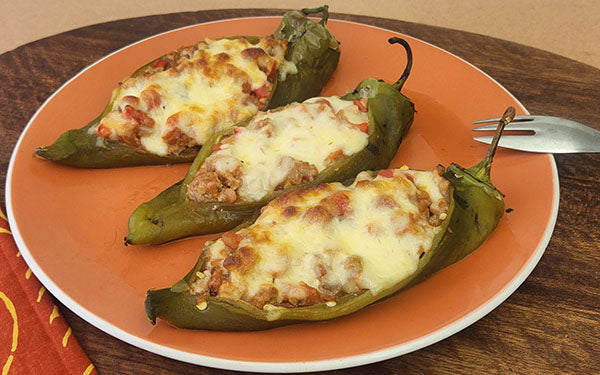 Image of cooked stuffed peppers