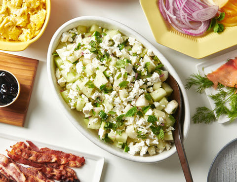 Image of cucumber salad with feta