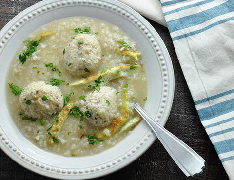 Image of Passover soup with meatballs