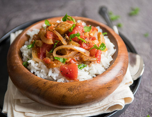 Image of Rpasted Eggplant with Tomatoes