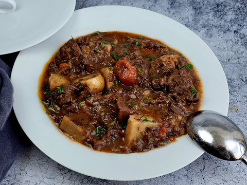 Image of beef bourguignon w/ rosemary