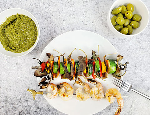 Image of zucchini and pepper kabobs