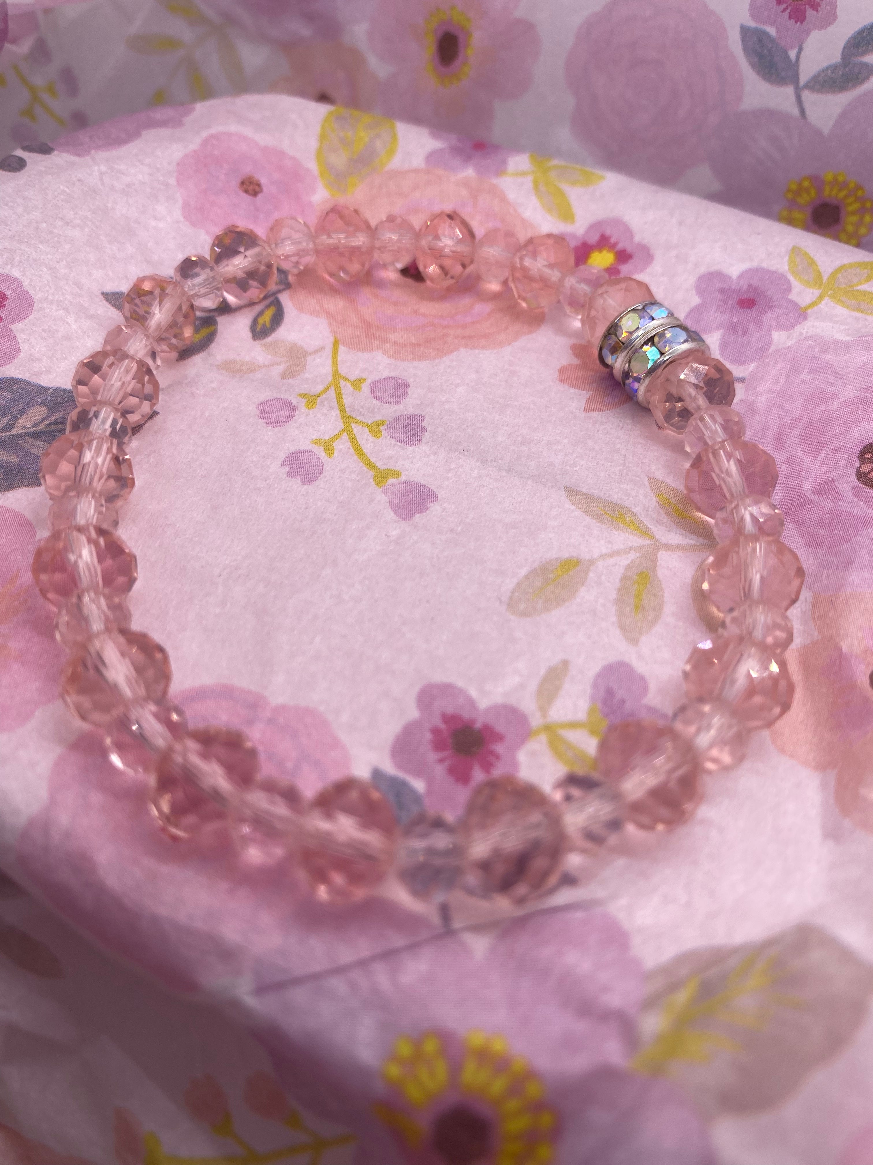 Shiny Pink Stretch Bracelet