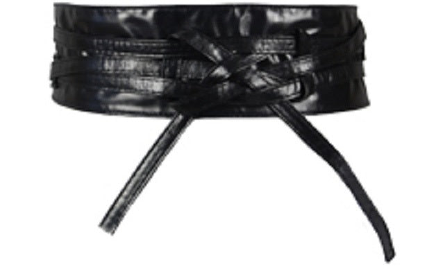 Black Faux Leather Wrap Belt – TheBlingThing.com