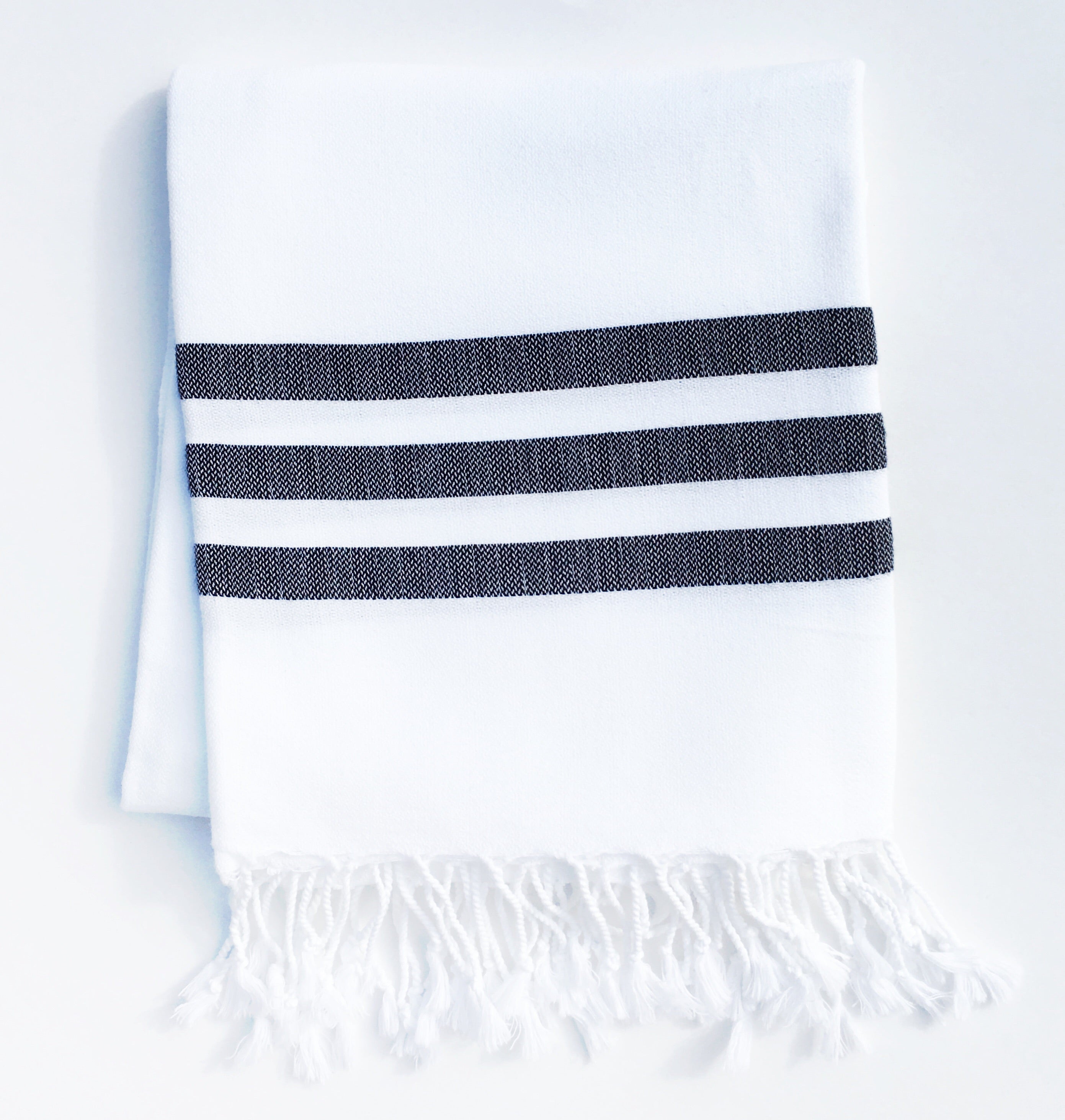 black and white pool towels