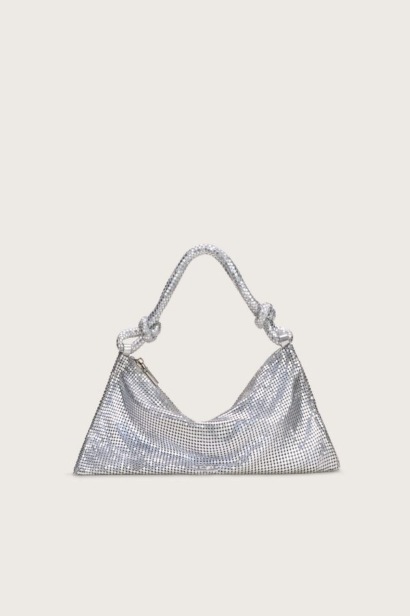 Petra Metal Mesh Evening Purse | SG Liquid Silver Bag