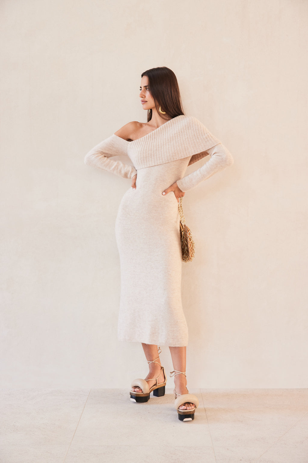 LYDIA KNIT DRESS - OATMEAL MELANGE