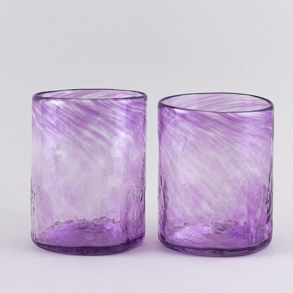 Colorful Hand Blown Glass Tumblers from Oaxaca (Large)