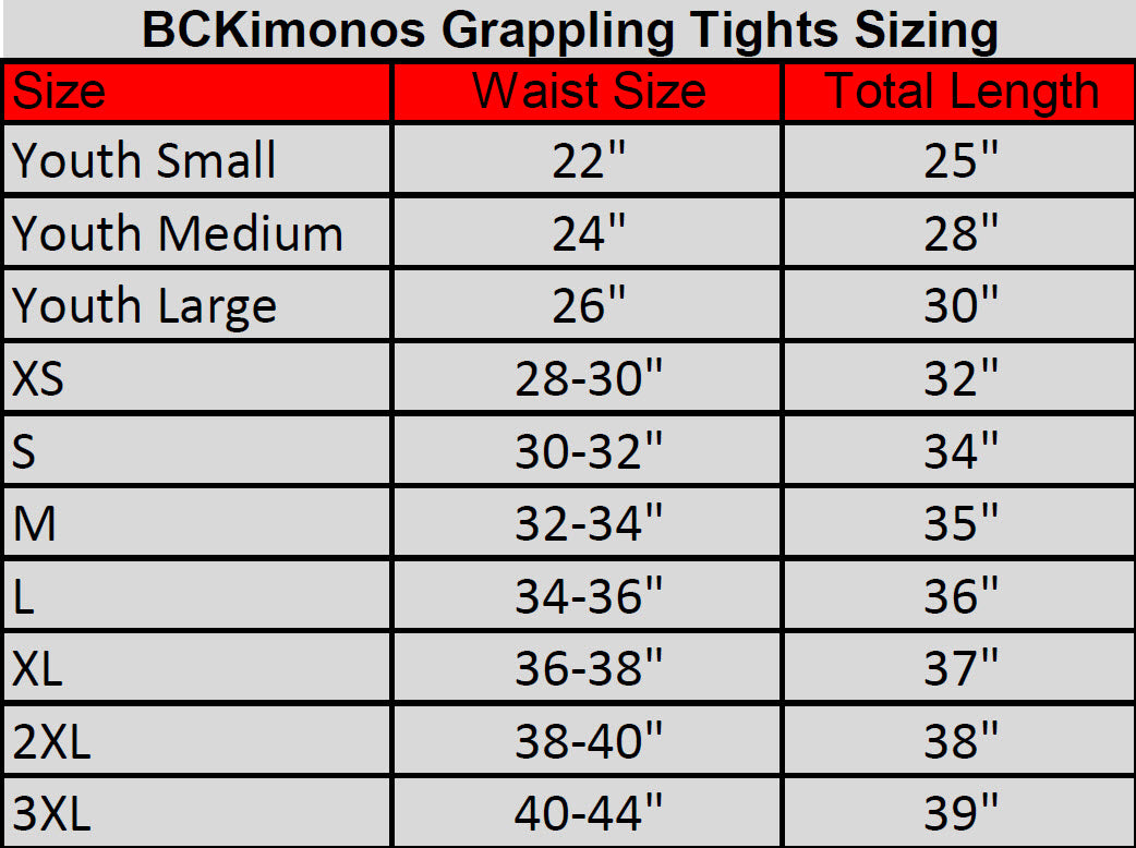 Size Charts – BCKimonos