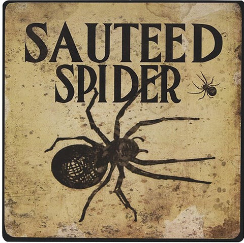 Spider Metal Sign 