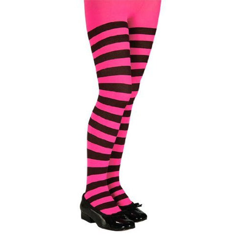 Kids' Purple & Black Striped Tights