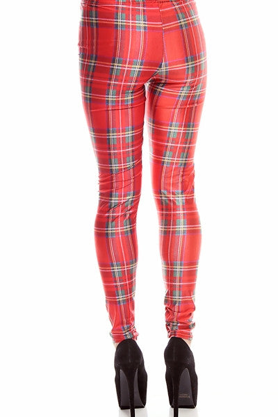 Red Tartan Plaid Leggings | Skinny Bitch Apparel, Clothing for Urban ...