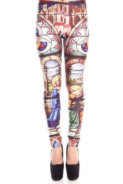 Stained Glass Church Leggings | Skinny Bitch Apparel, Clothing for ...