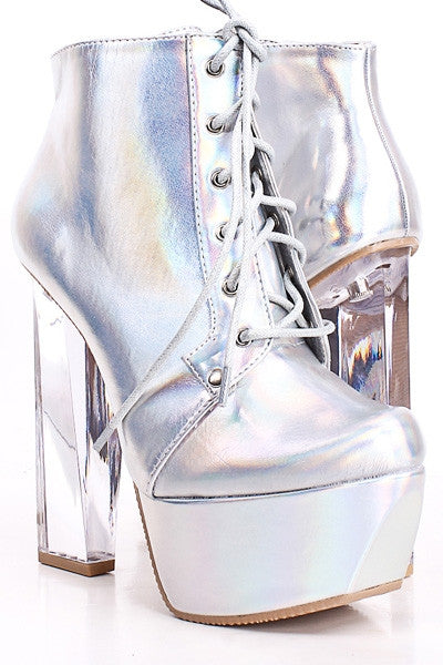 Silver Holographic Clear Platforms | Skinny Bitch Apparel, Clothing for ...
