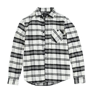 plus size black and white plaid shirt