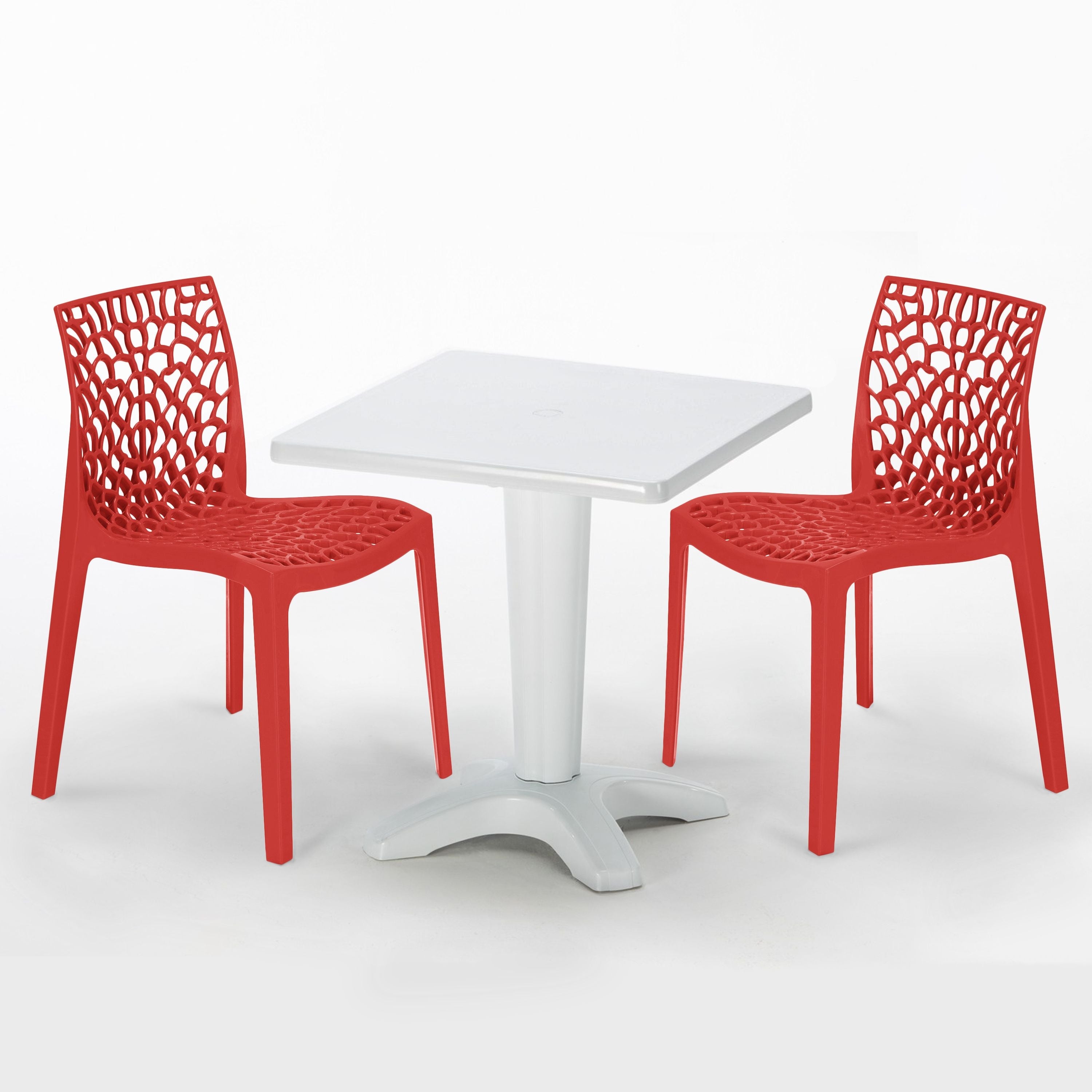 Zavor Bistro Table in White with 2 Colorful Gruvyer Chairs - Chairs4Living product image