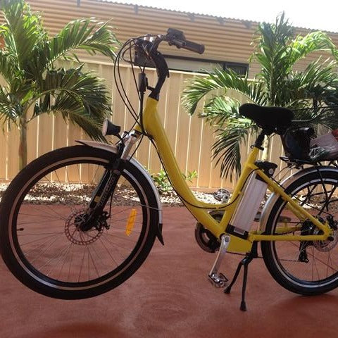 yellow electric bike