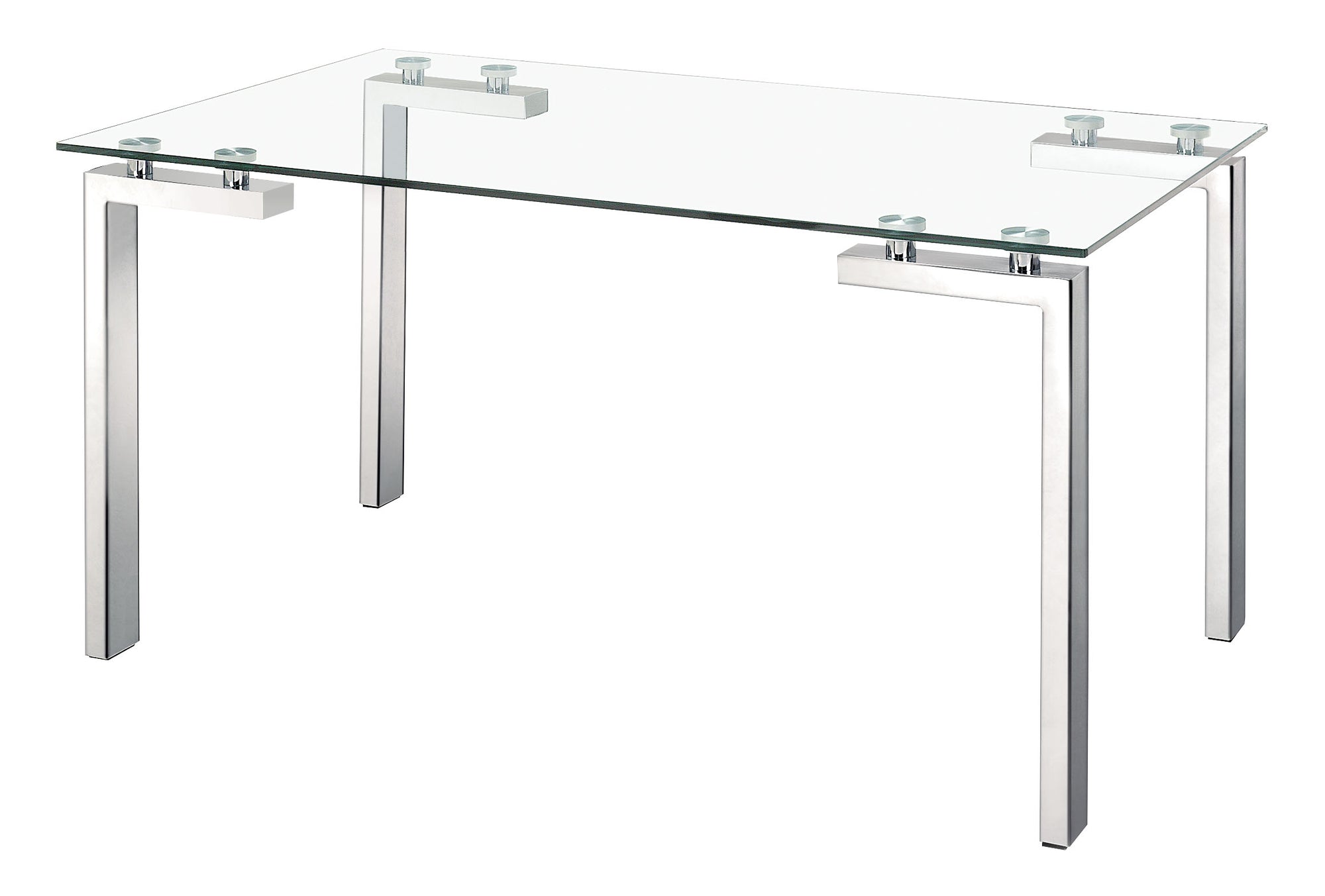 59 Glass Desk With Stainless Steel Legs By Zuo Officedesk Com