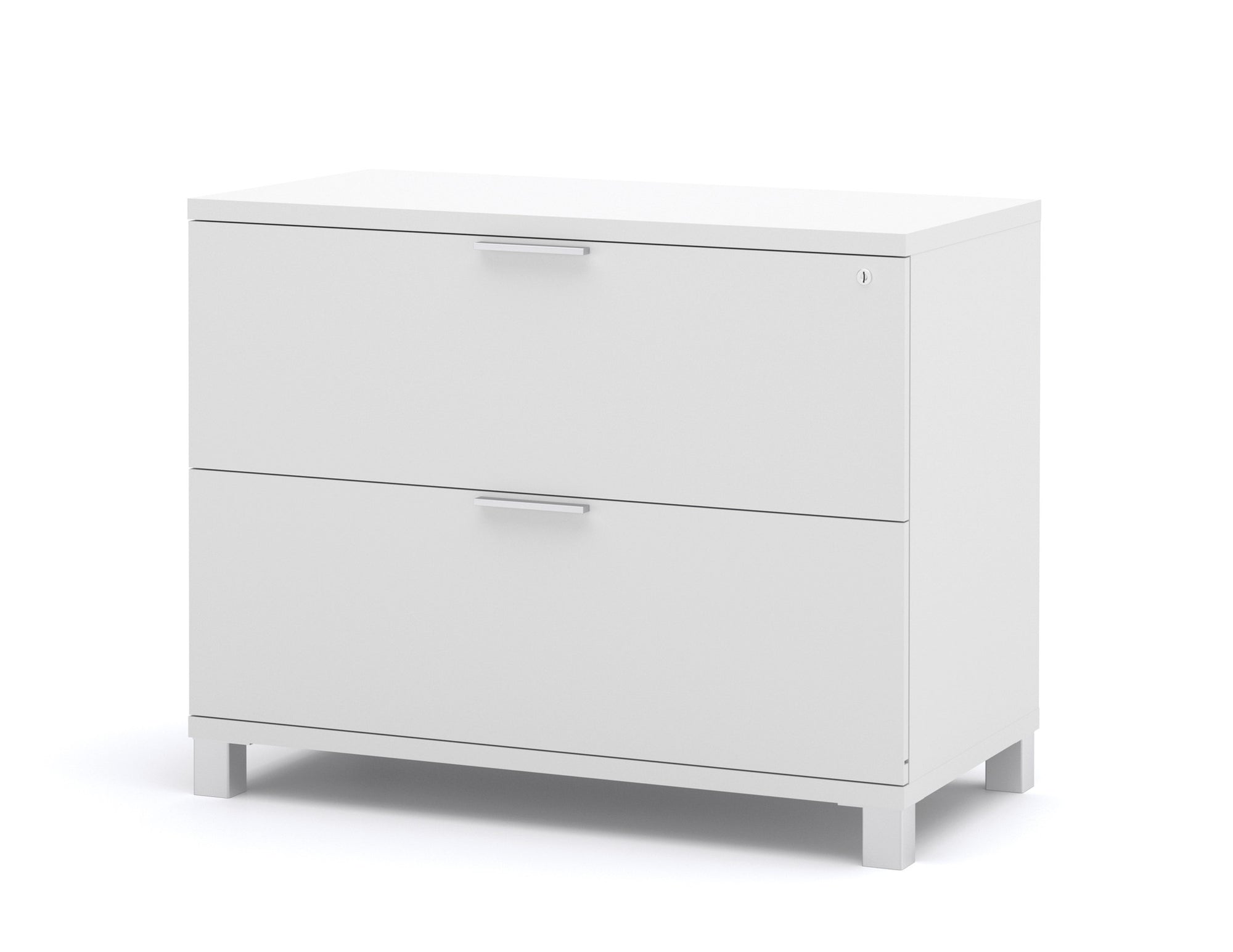 36 White Pre Assembled Lateral File Cabinet By Bestar