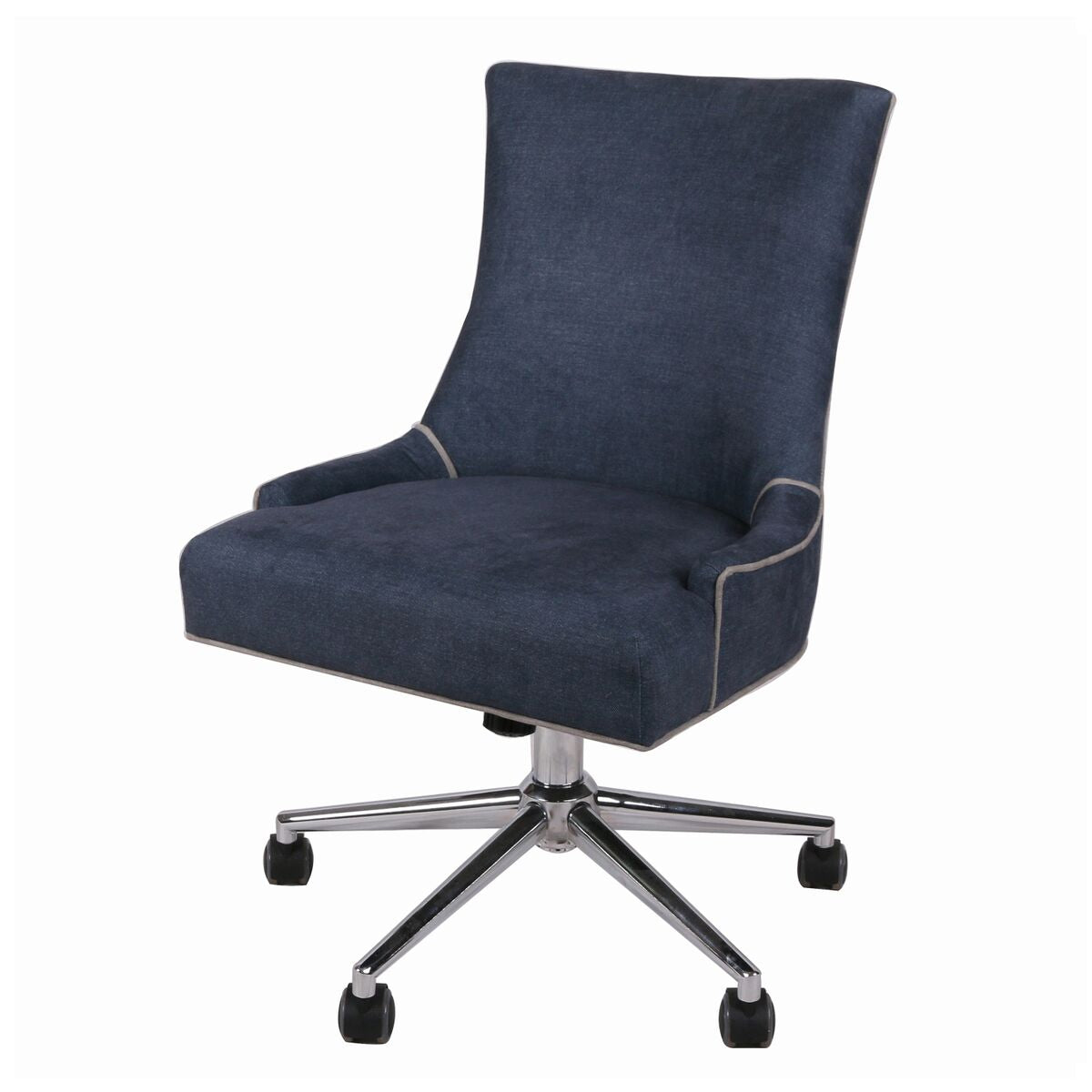 Denim Slate Fabric Rolling Office Or Conference Chair