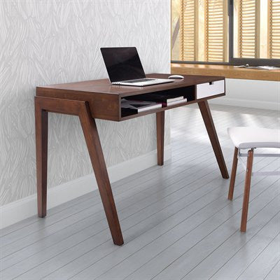 walnut and white office desk