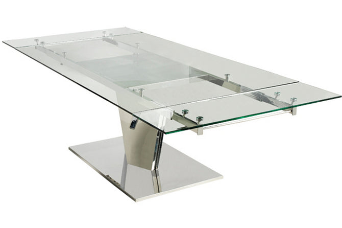 78 106 Glass Desk Or Table With Steel Base By Casabianca