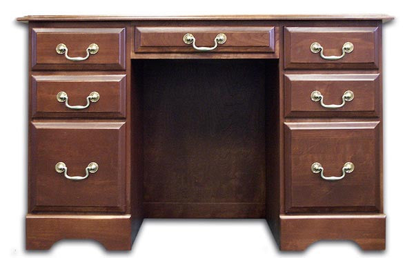 48" Handcrafted Solid Cherry Double Pedestal Desk with ...