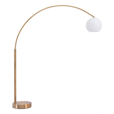 Elegant Brushed Brass Arched Office Floor Lamp