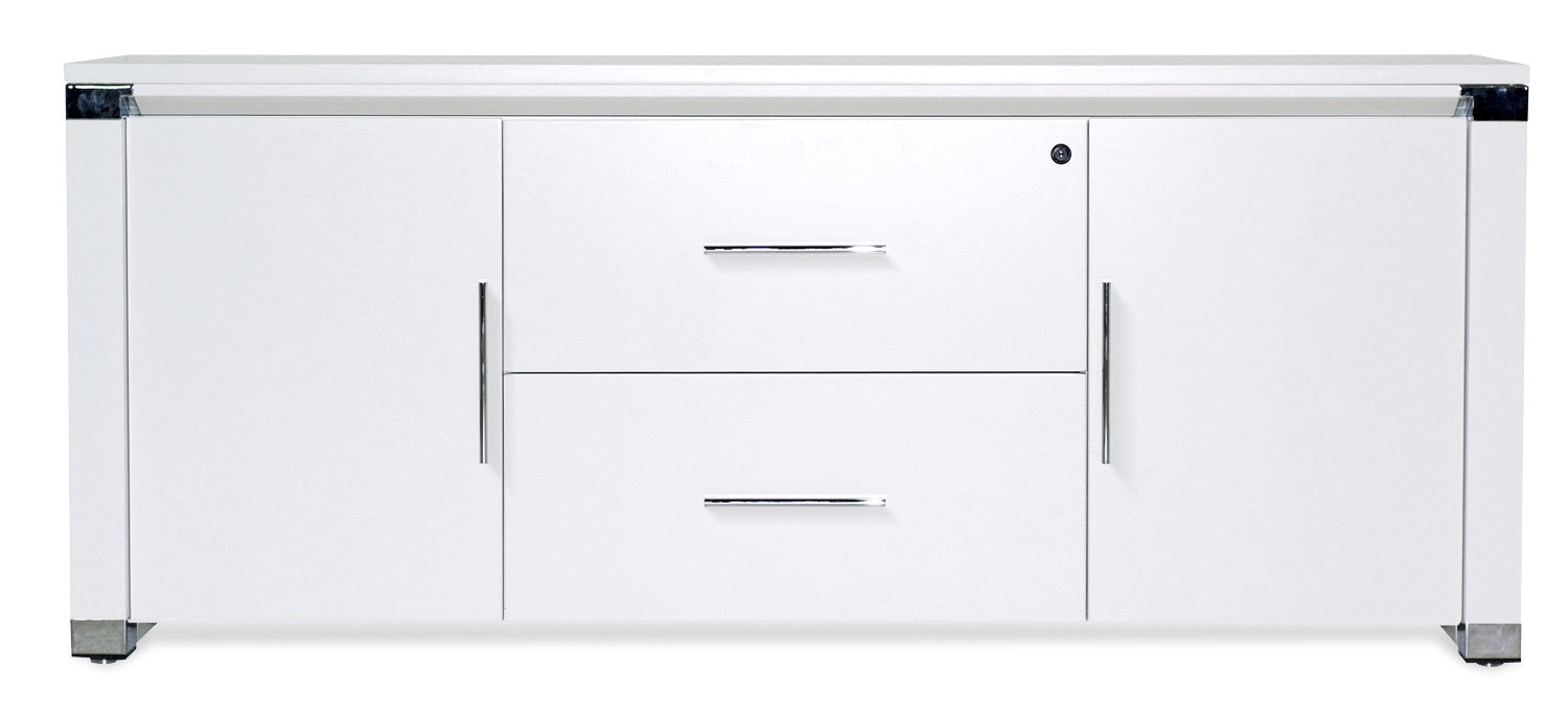 71 White Credenza With Locking Drawers By Unique Officedesk Com