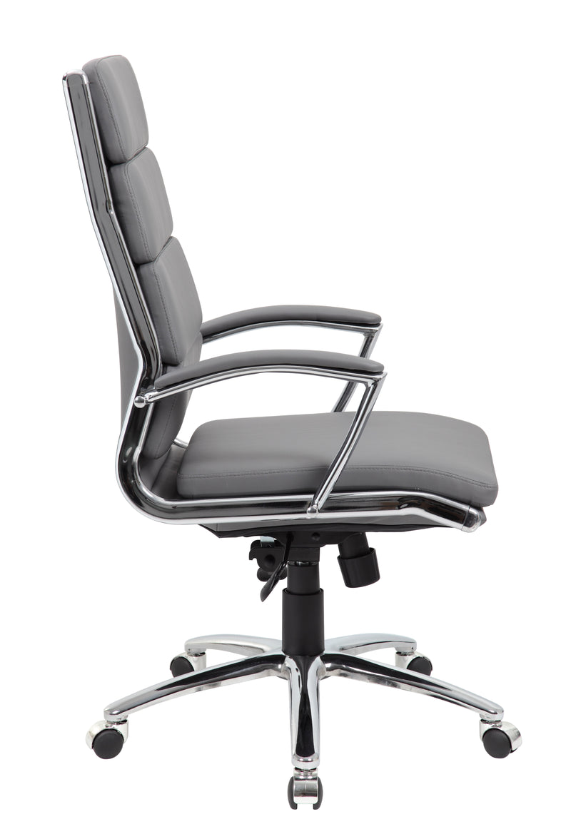 Grey Faux Leather Office Chair with Extra Padding by Boss