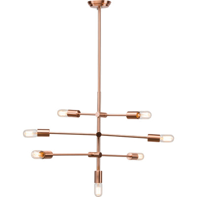 Adjustable Matte and Brushed Copper Pendant Light