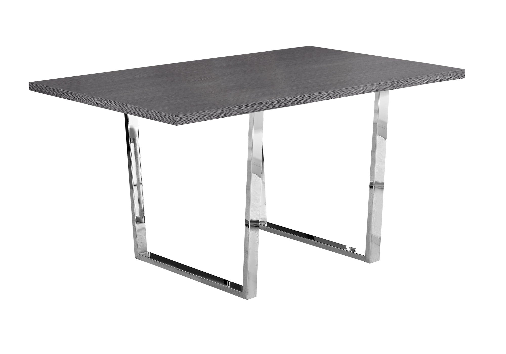 59 Matte Dark Grey Desk With Chrome Base By Monarch Officedesk Com