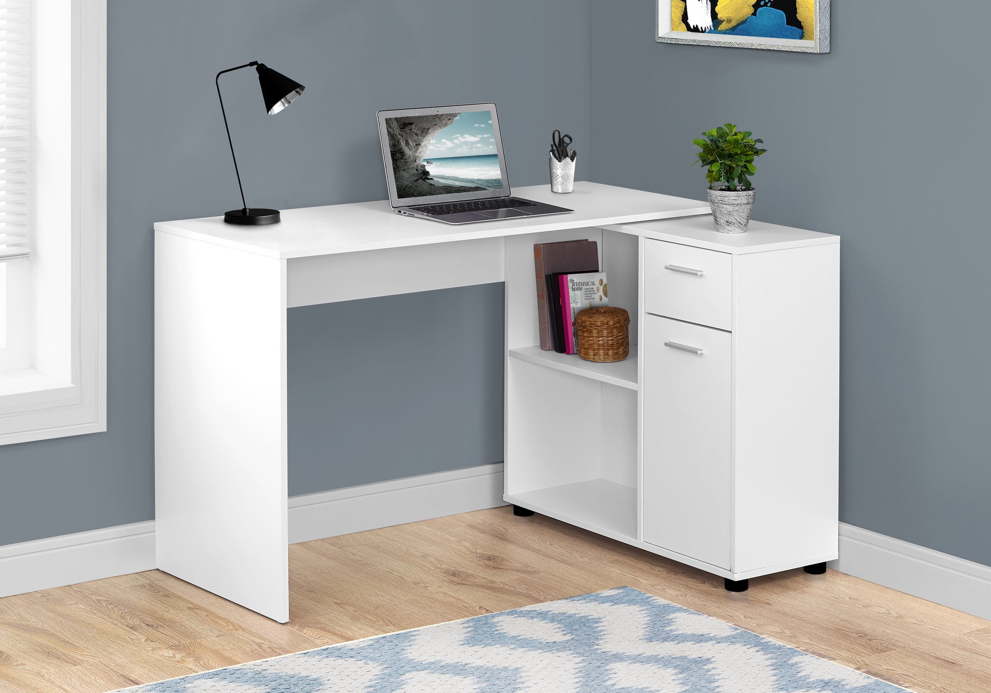 46 White L Shaped Office Desk By Monarch Officedesk Com